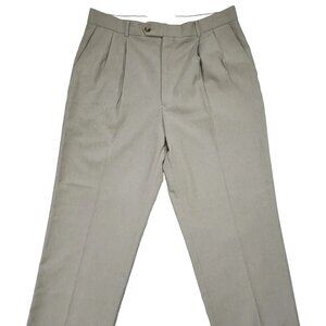 Glen Oaks Trousers Mens Size W36 Brown Pleated Front Cuffed Pants Legs NWT